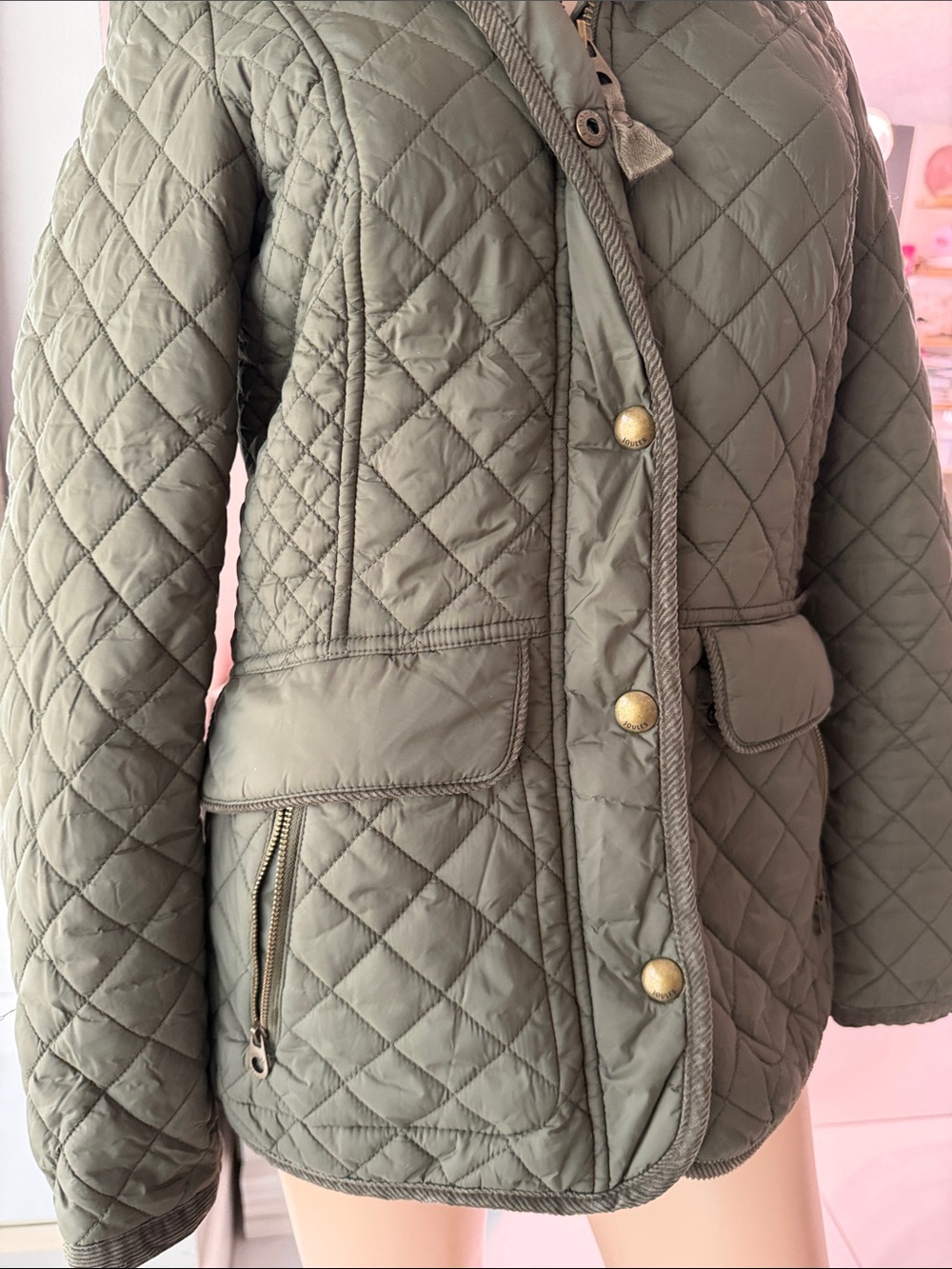Quilted Olive Green Women's Jacket - Picture 3 of 6